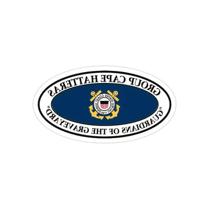 USCG Group Cape Hatteras VINT (U.S. Coast Guard) REVERSE PRINT Transparent Die-Cut STICKER 3 Inch Die-Cut Transparent - The Sticker Space