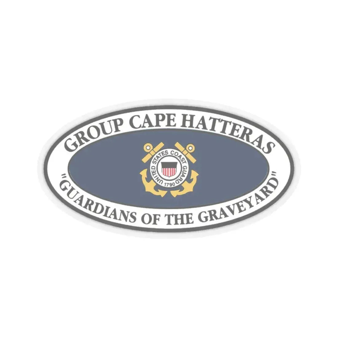 USCG Group Cape Hatteras VINT (U.S. Coast Guard) STICKER Vinyl Kiss-Cut Decal 4 Inch Transparent - The Sticker Space