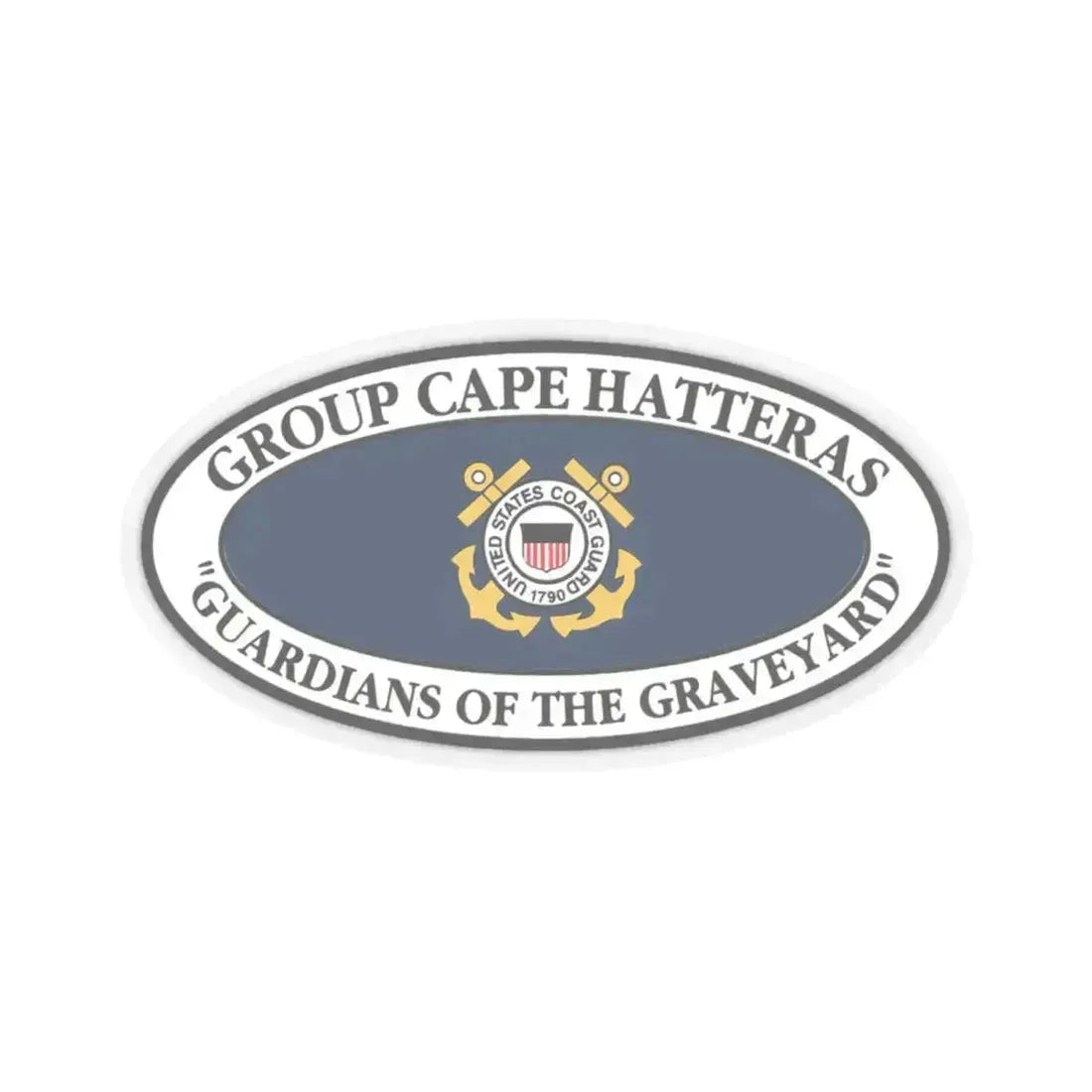 USCG Group Cape Hatteras VINT (U.S. Coast Guard) STICKER Vinyl Kiss-Cut Decal 4 Inch Transparent - The Sticker Space