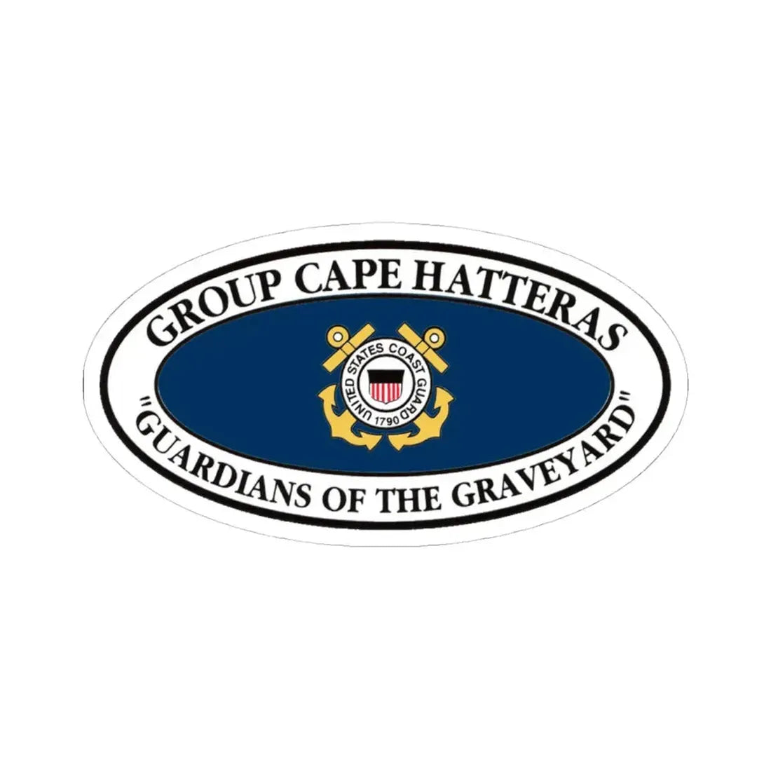 USCG Group Cape Hatteras VINT (U.S. Coast Guard) STICKER Vinyl Kiss-Cut Decal 4 Inch White - The Sticker Space