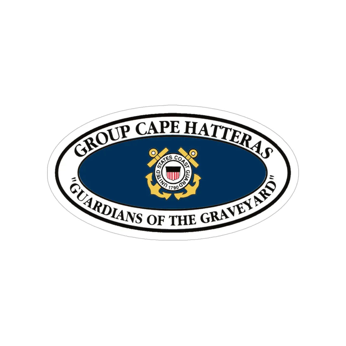 USCG Group Cape Hatteras VINT (U.S. Coast Guard) Transparent STICKER Die-Cut Vinyl Decal 5 Inch - The Sticker Space