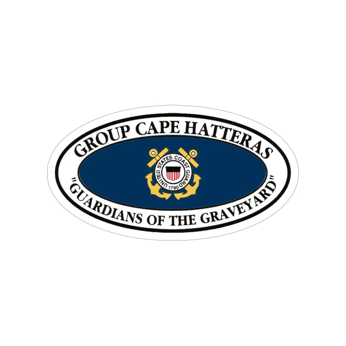 USCG Group Cape Hatteras VINT (U.S. Coast Guard) Transparent STICKER Die-Cut Vinyl Decal 6 Inch - The Sticker Space