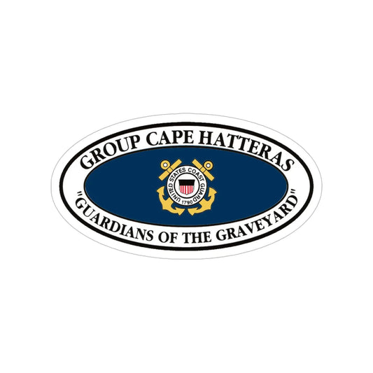 USCG Group Cape Hatteras VINT (U.S. Coast Guard) Transparent STICKER Die-Cut Vinyl Decal 6 Inch - The Sticker Space