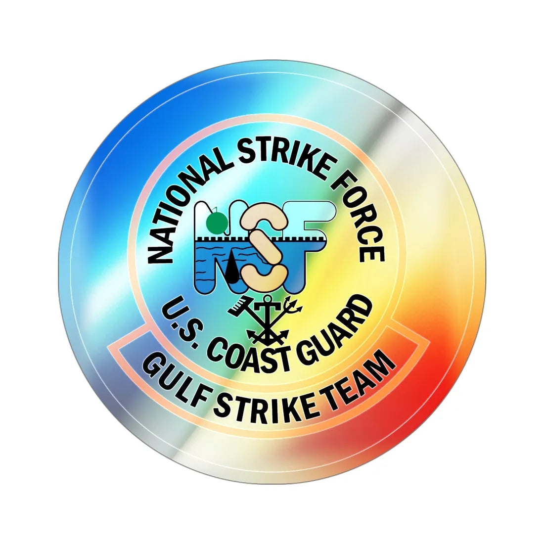 USCG Gulf Strike Team NSF (U.S. Coast Guard) Holographic STICKER Die-Cut Vinyl Decal 4 Inch Holographic - The Sticker Space