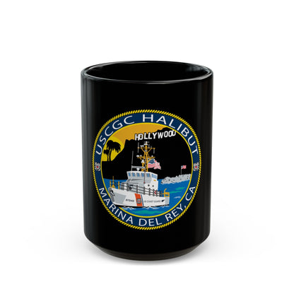 USCG Halibut Marina Del Ray CA (U.S. Coast Guard) Black Coffee Mug-15oz-The Sticker Space