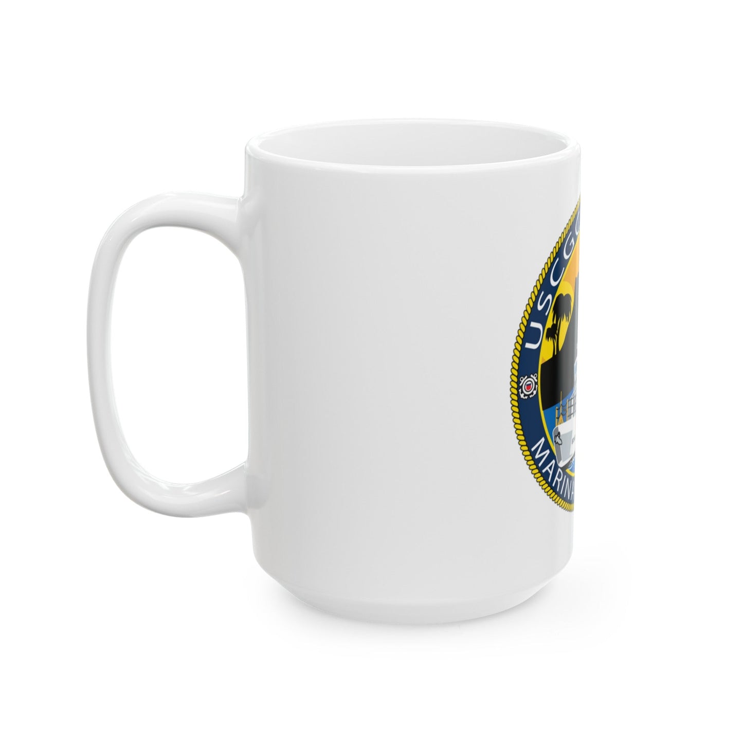 USCG Halibut Marina Del Ray CA (U.S. Coast Guard) White Coffee Mug-The Sticker Space