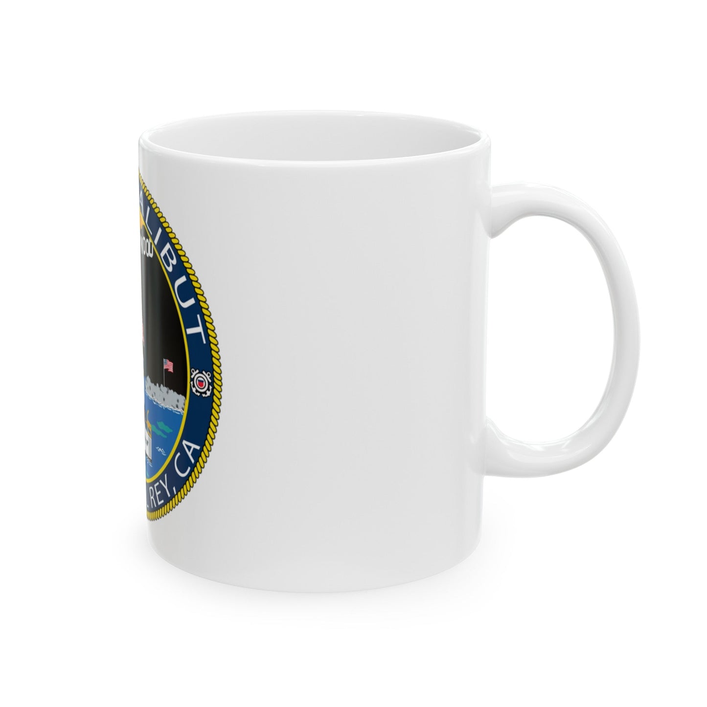 USCG Halibut Marina Del Ray CA (U.S. Coast Guard) White Coffee Mug-The Sticker Space