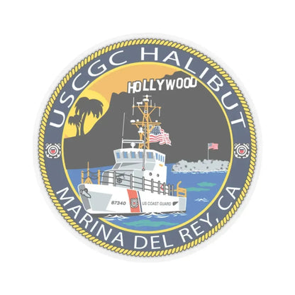USCG Halibut Marina Del Ray CA (U.S. Coast Guard) STICKER Vinyl Kiss-Cut Decal 3 Inch Transparent - The Sticker Space