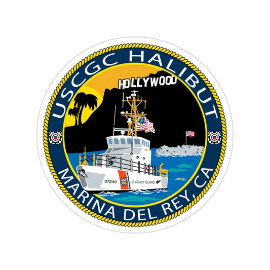 USCG Halibut Marina Del Ray CA (U.S. Coast Guard) Transparent STICKER Die-Cut Vinyl Decal 6 Inch - The Sticker Space