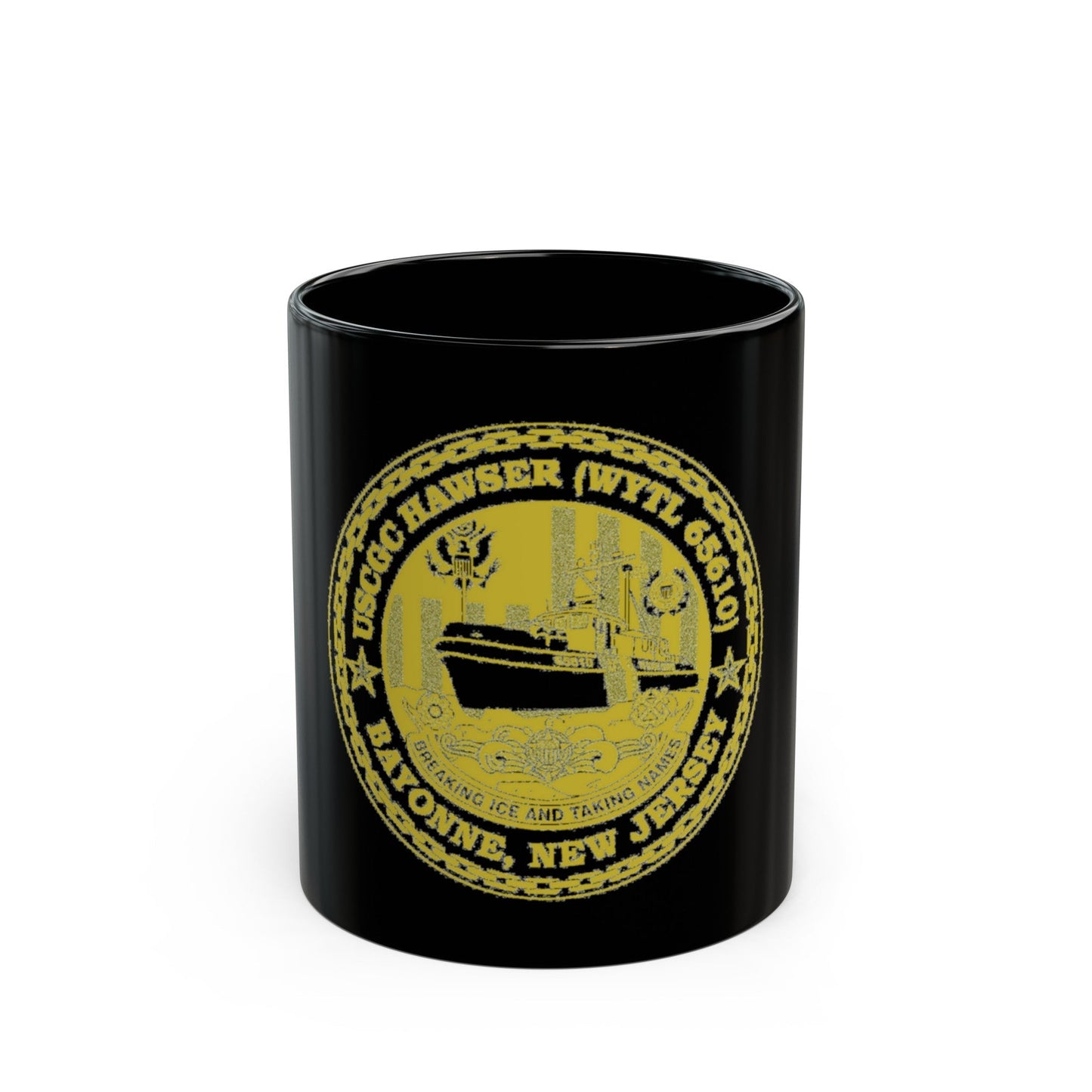 USCG Hawser WYTL 65610 Sim Gold (U.S. Coast Guard) Black Coffee Mug-11oz-The Sticker Space