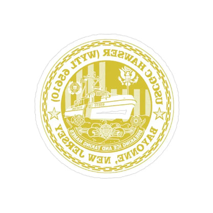 USCG Hawser WYTL 65610 Sim Gold (U.S. Coast Guard) REVERSE PRINT Transparent Die-Cut STICKER 2 Inch Die-Cut Transparent - The Sticker Space