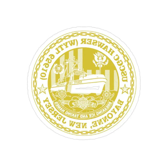 USCG Hawser WYTL 65610 Sim Gold (U.S. Coast Guard) REVERSE PRINT Transparent Die-Cut STICKER 2 Inch Die-Cut Transparent - The Sticker Space