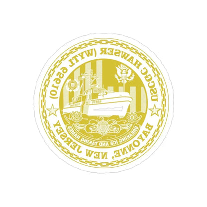 USCG Hawser WYTL 65610 Sim Gold (U.S. Coast Guard) REVERSE PRINT Transparent Die-Cut STICKER 6 Inch Die-Cut Transparent - The Sticker Space