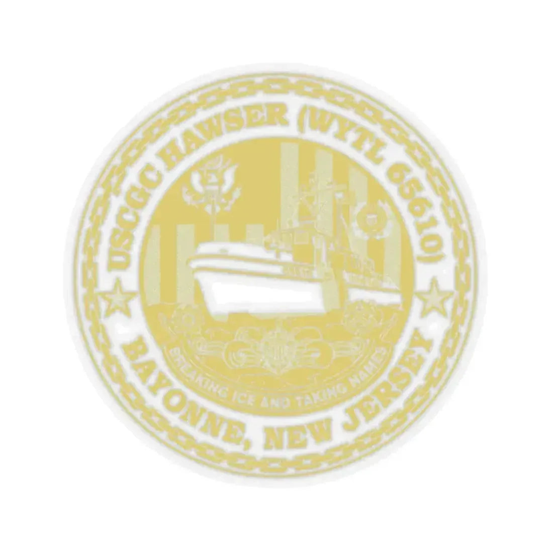 USCG Hawser WYTL 65610 Sim Gold (U.S. Coast Guard) STICKER Vinyl Kiss-Cut Decal 2 Inch Transparent - The Sticker Space