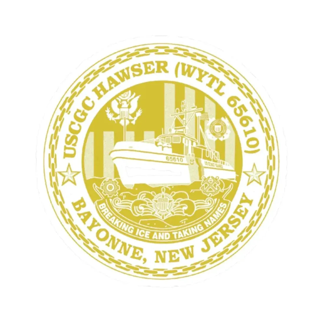 USCG Hawser WYTL 65610 Sim Gold (U.S. Coast Guard) STICKER Vinyl Kiss-Cut Decal 2 Inch White - The Sticker Space