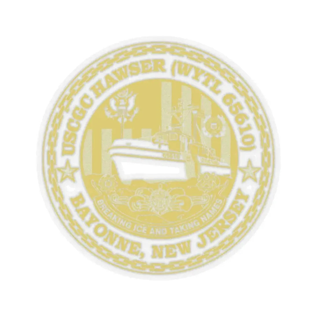 USCG Hawser WYTL 65610 Sim Gold (U.S. Coast Guard) STICKER Vinyl Kiss-Cut Decal 3 Inch Transparent - The Sticker Space