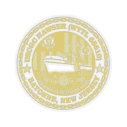 USCG Hawser WYTL 65610 Sim Gold (U.S. Coast Guard) STICKER Vinyl Kiss-Cut Decal 4 Inch Transparent - The Sticker Space