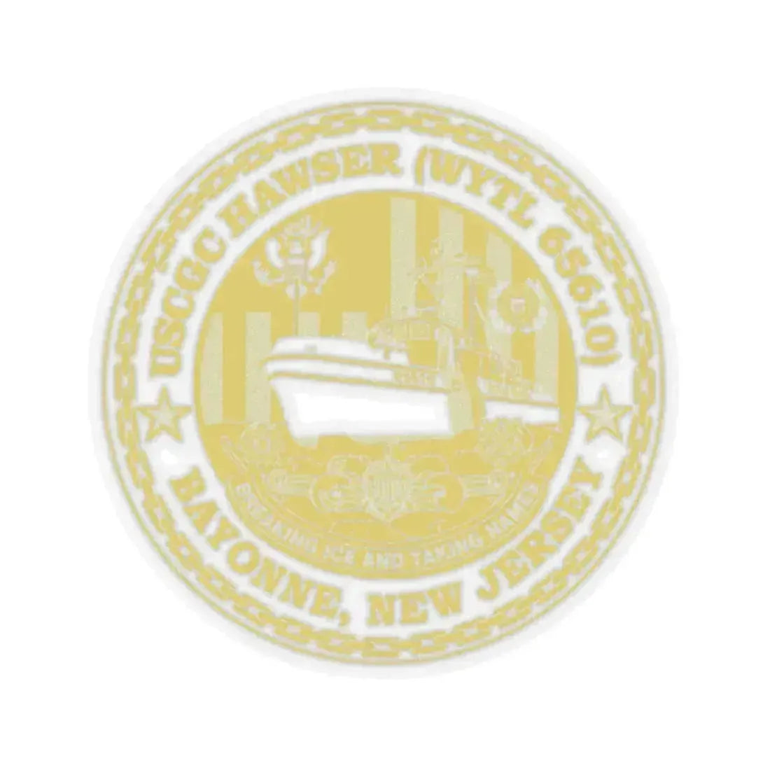 USCG Hawser WYTL 65610 Sim Gold (U.S. Coast Guard) STICKER Vinyl Kiss-Cut Decal 4 Inch Transparent - The Sticker Space