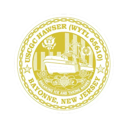 USCG Hawser WYTL 65610 Sim Gold (U.S. Coast Guard) STICKER Vinyl Kiss-Cut Decal 4 Inch White - The Sticker Space