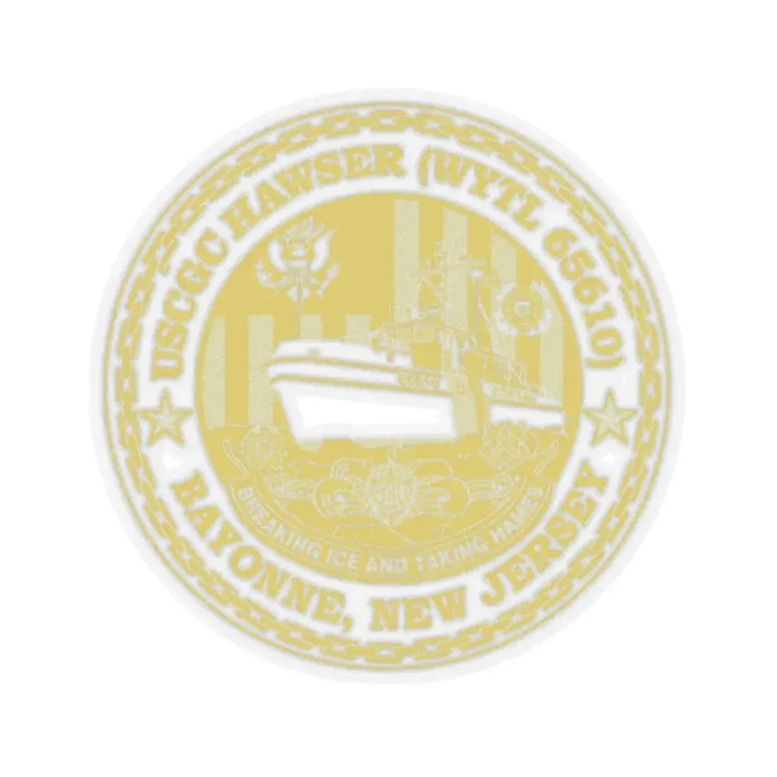 USCG Hawser WYTL 65610 Sim Gold (U.S. Coast Guard) STICKER Vinyl Kiss-Cut Decal 6 Inch Transparent - The Sticker Space