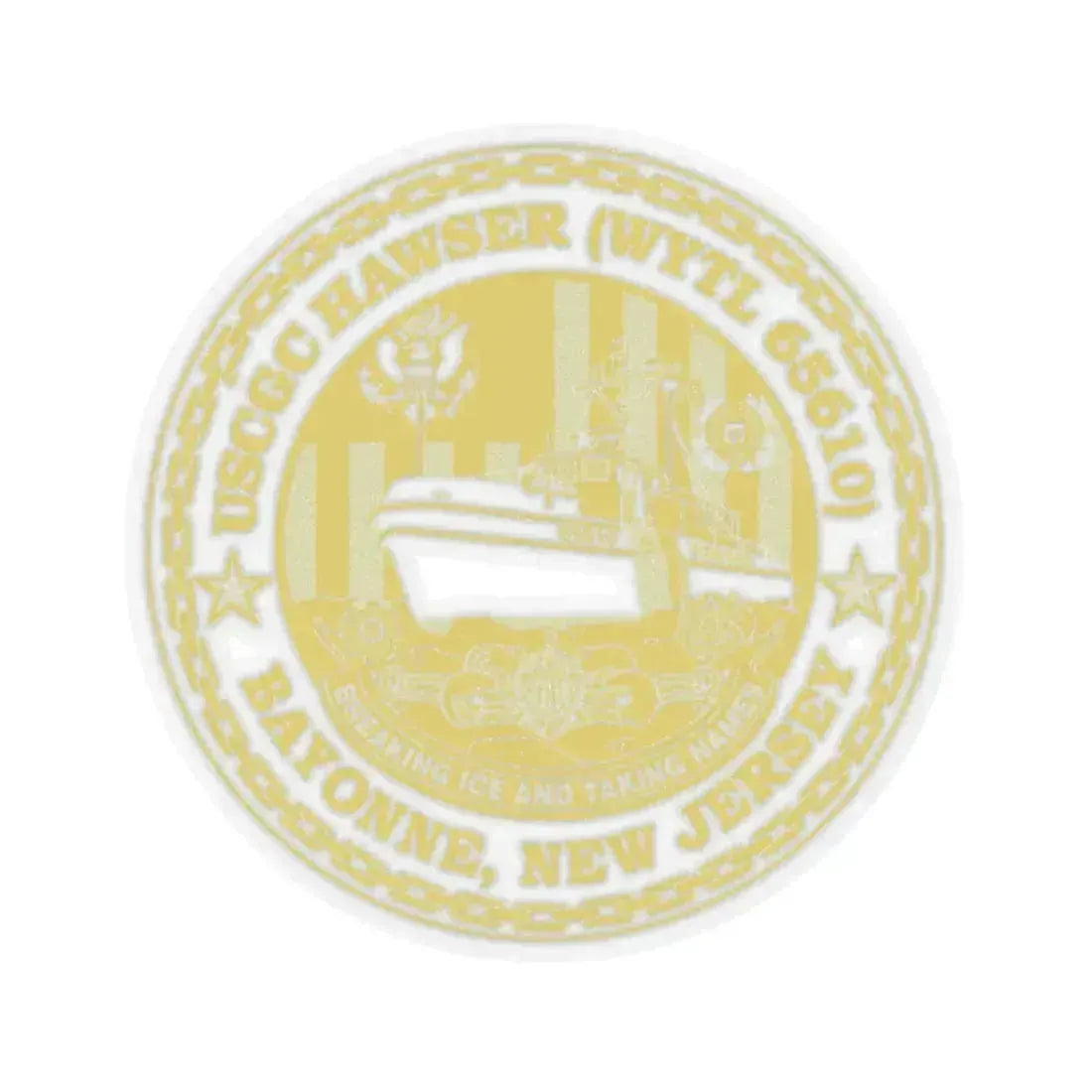USCG Hawser WYTL 65610 Sim Gold (U.S. Coast Guard) STICKER Vinyl Kiss-Cut Decal 6 Inch Transparent - The Sticker Space