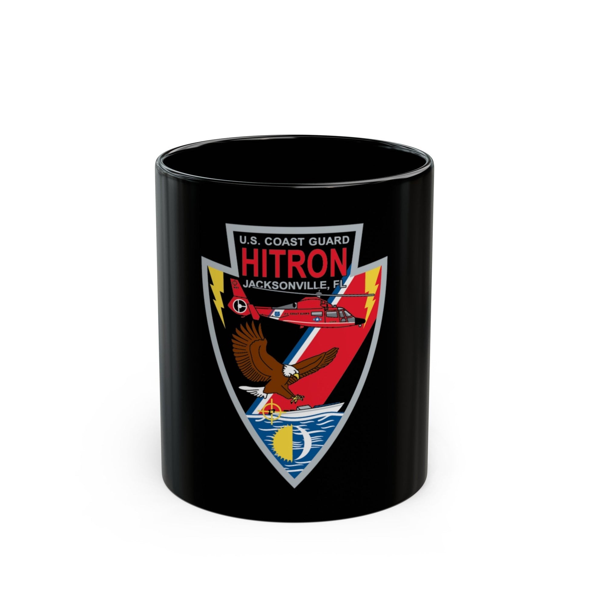 USCG HITRON Jax FL (U.S. Coast Guard) Black Coffee Mug-11oz-The Sticker Space