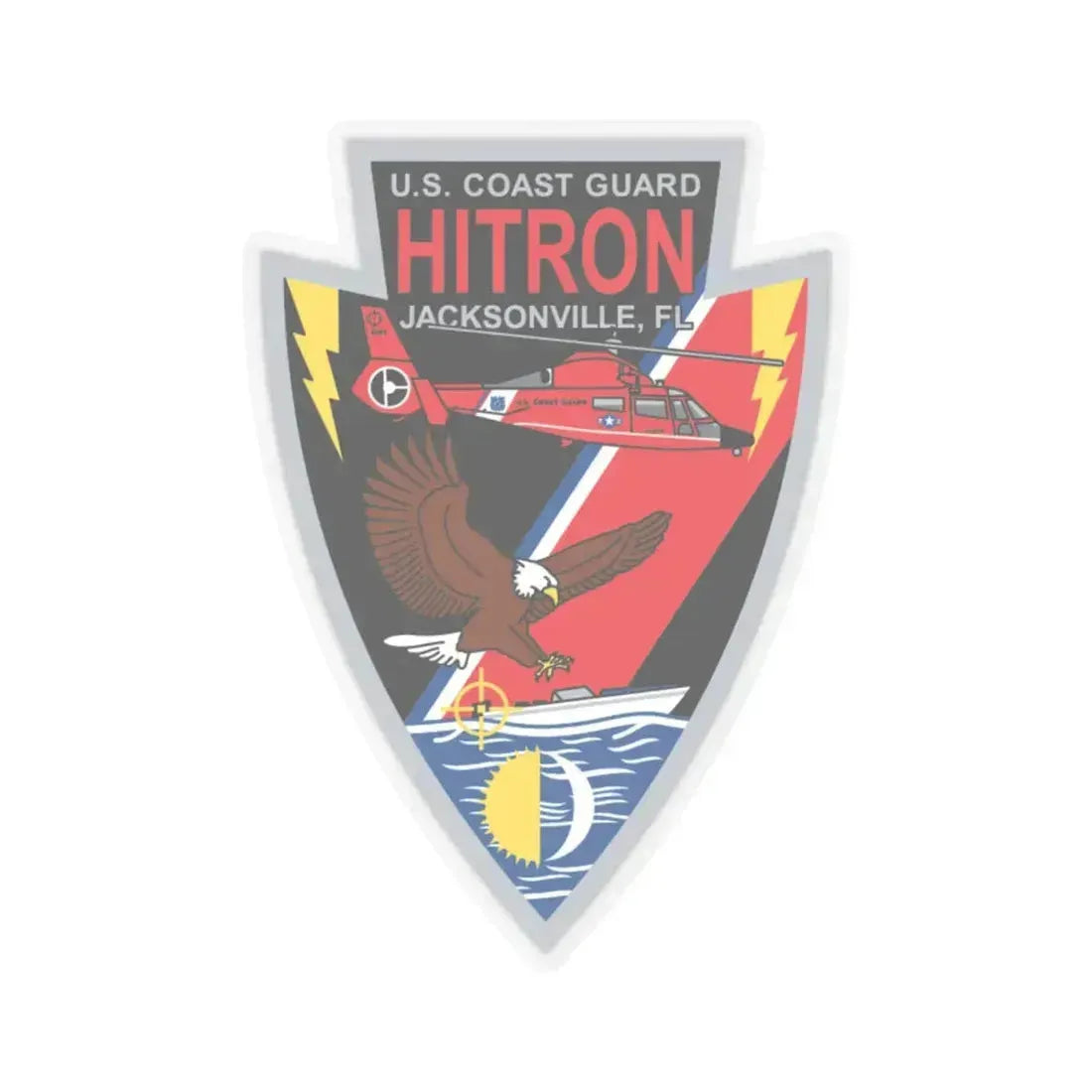 USCG HITRON Jax FL (U.S. Coast Guard) STICKER Vinyl Kiss-Cut Decal 4 Inch Transparent - The Sticker Space