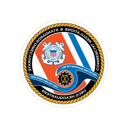 USCG HQ CG ENG 1 Comm Reg Stnd Dlr (U.S. Coast Guard) REVERSE PRINT Transparent STICKER-2" × 2"-The Sticker Space