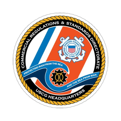 USCG HQ CG ENG 1 Comm Reg Stnd Dlr (U.S. Coast Guard) STICKER Vinyl Kiss-Cut Decal 2 Inch White - The Sticker Space
