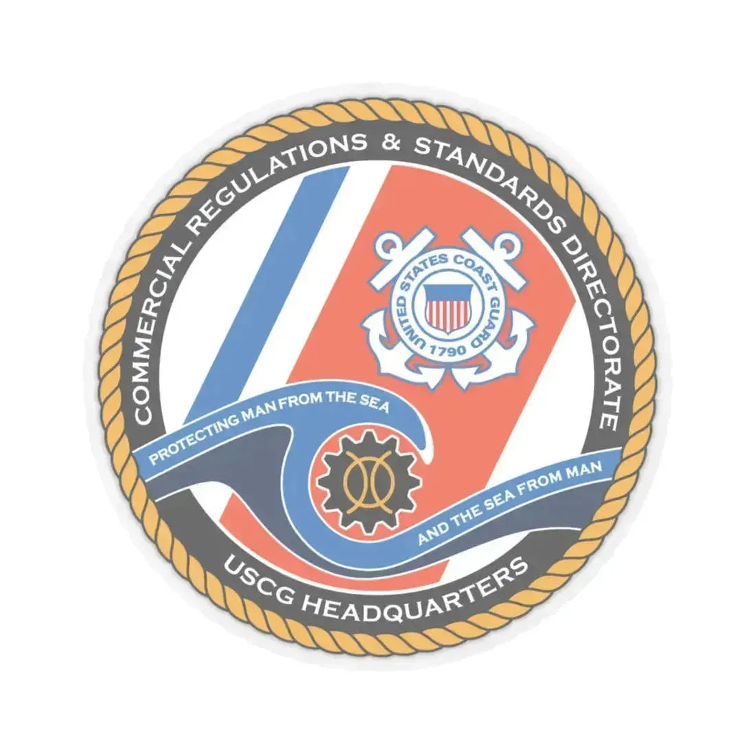 USCG HQ CG ENG 1 Comm Reg Stnd Dlr (U.S. Coast Guard) STICKER Vinyl Kiss-Cut Decal 4 Inch Transparent - The Sticker Space