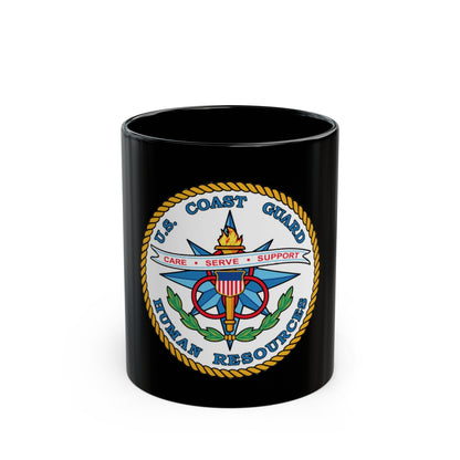 USCG Human Resources (U.S. Coast Guard) Black Coffee Mug-11oz-The Sticker Space