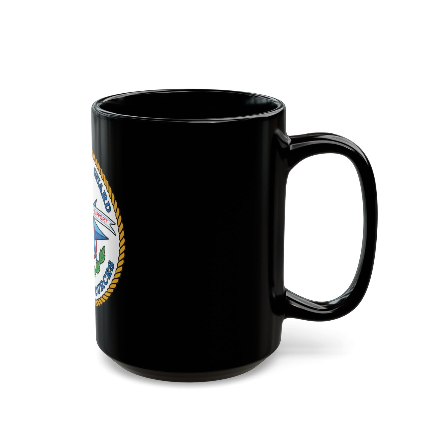 USCG Human Resources (U.S. Coast Guard) Black Coffee Mug-The Sticker Space