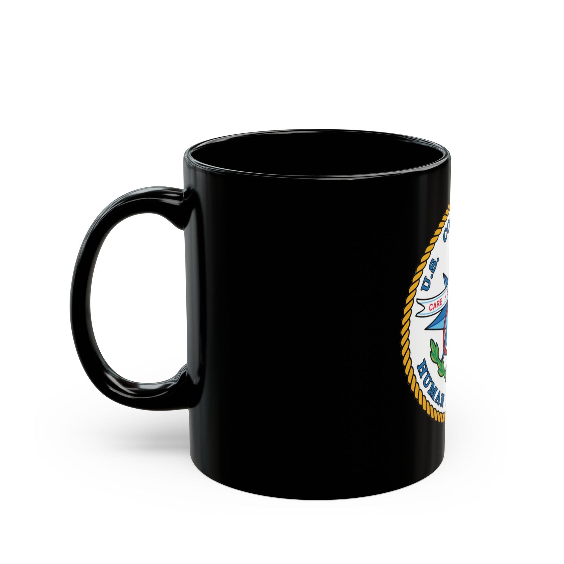 USCG Human Resources (U.S. Coast Guard) Black Coffee Mug-The Sticker Space