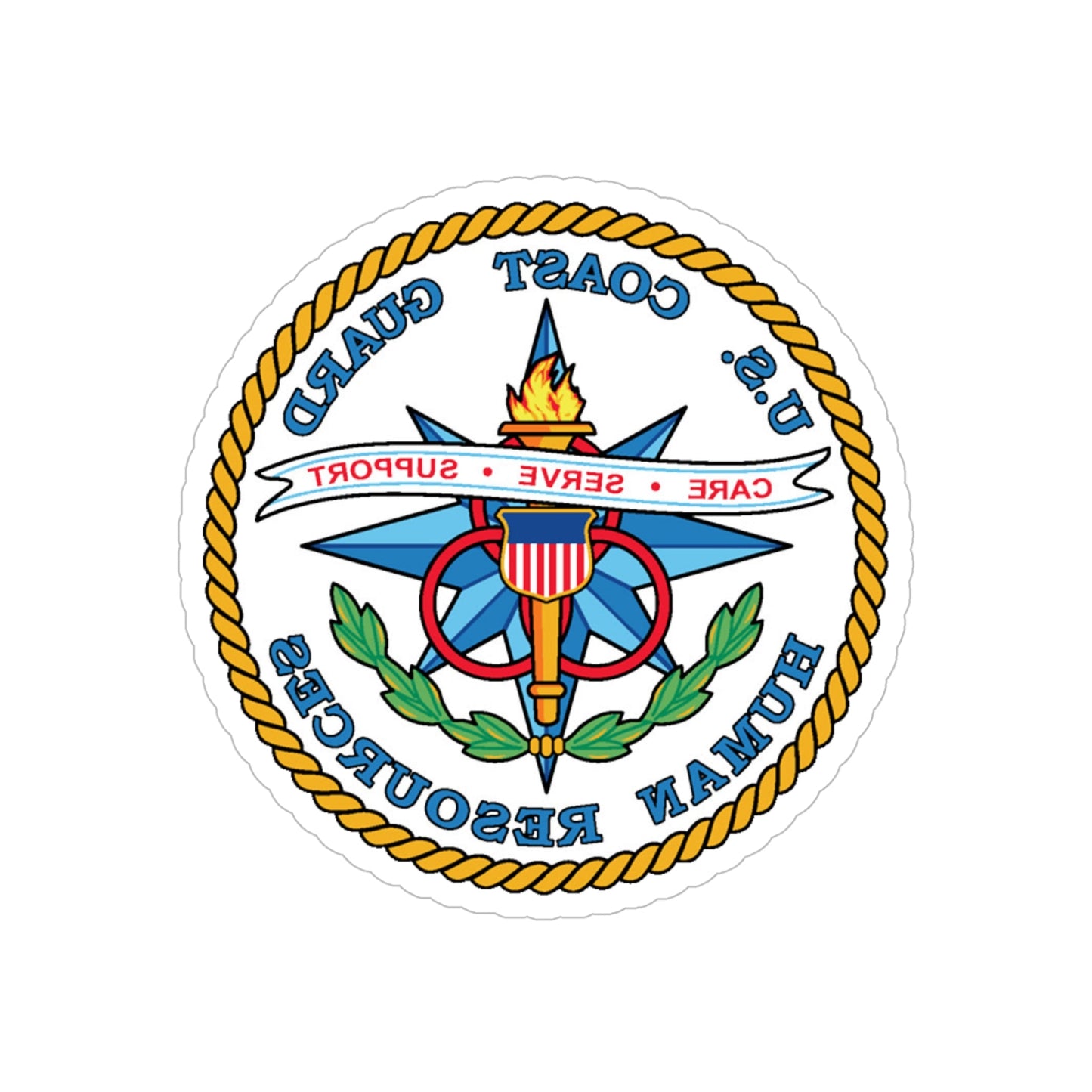 USCG Human Resources (U.S. Coast Guard) REVERSE PRINT Transparent STICKER-5 Inch-The Sticker Space