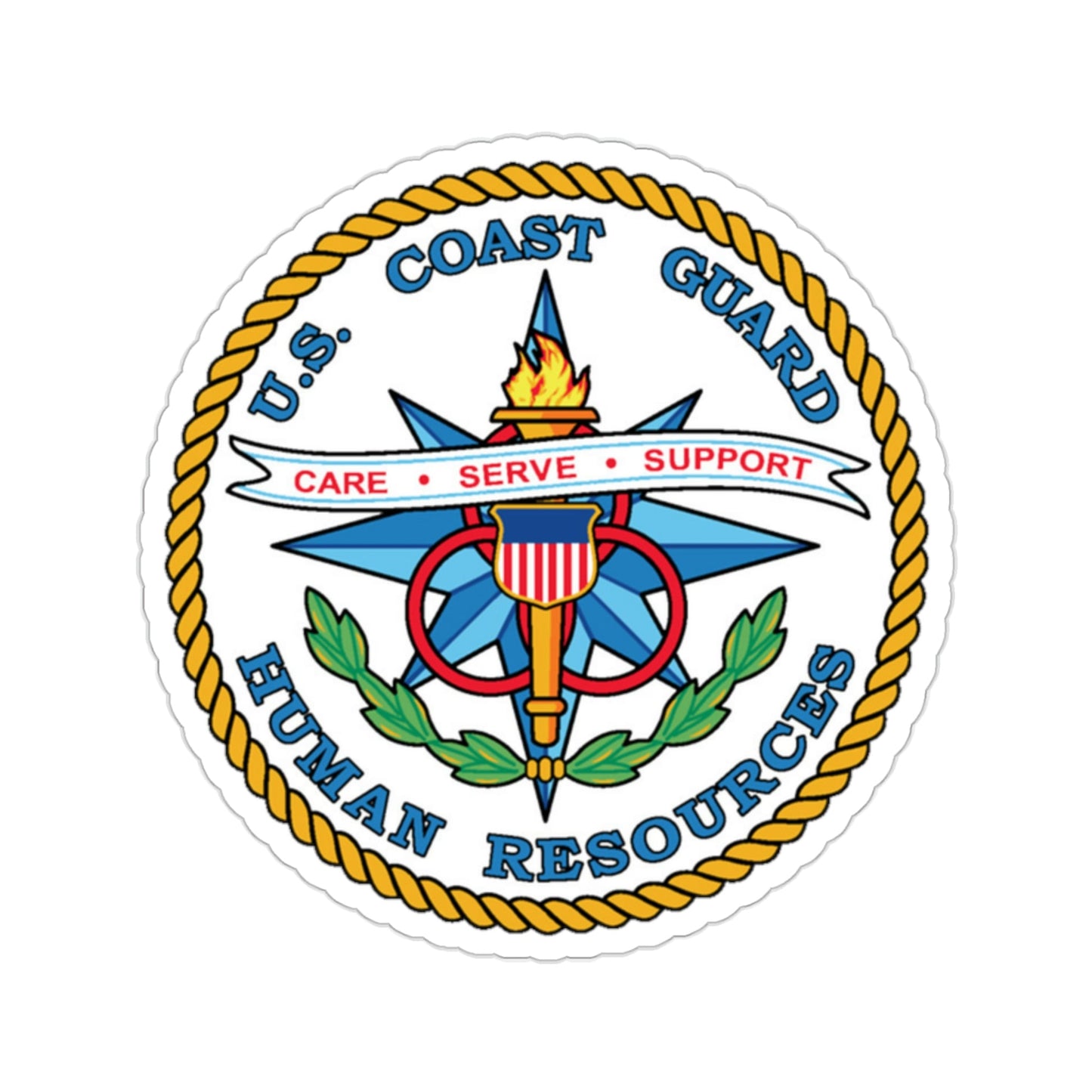 USCG Human Resources (U.S. Coast Guard) STICKER Vinyl Die-Cut Decal-2 Inch-The Sticker Space