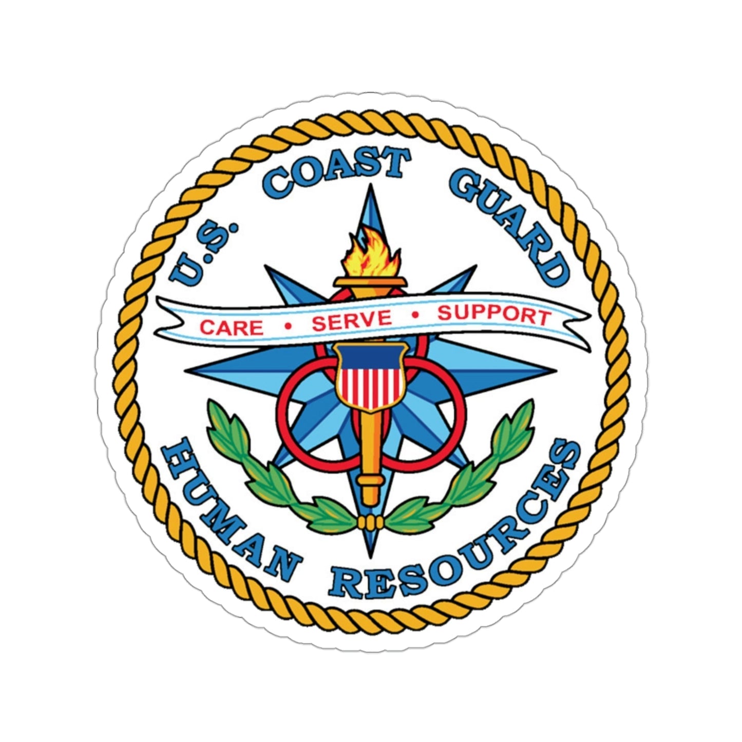 USCG Human Resources (U.S. Coast Guard) STICKER Vinyl Die-Cut Decal-3 Inch-The Sticker Space