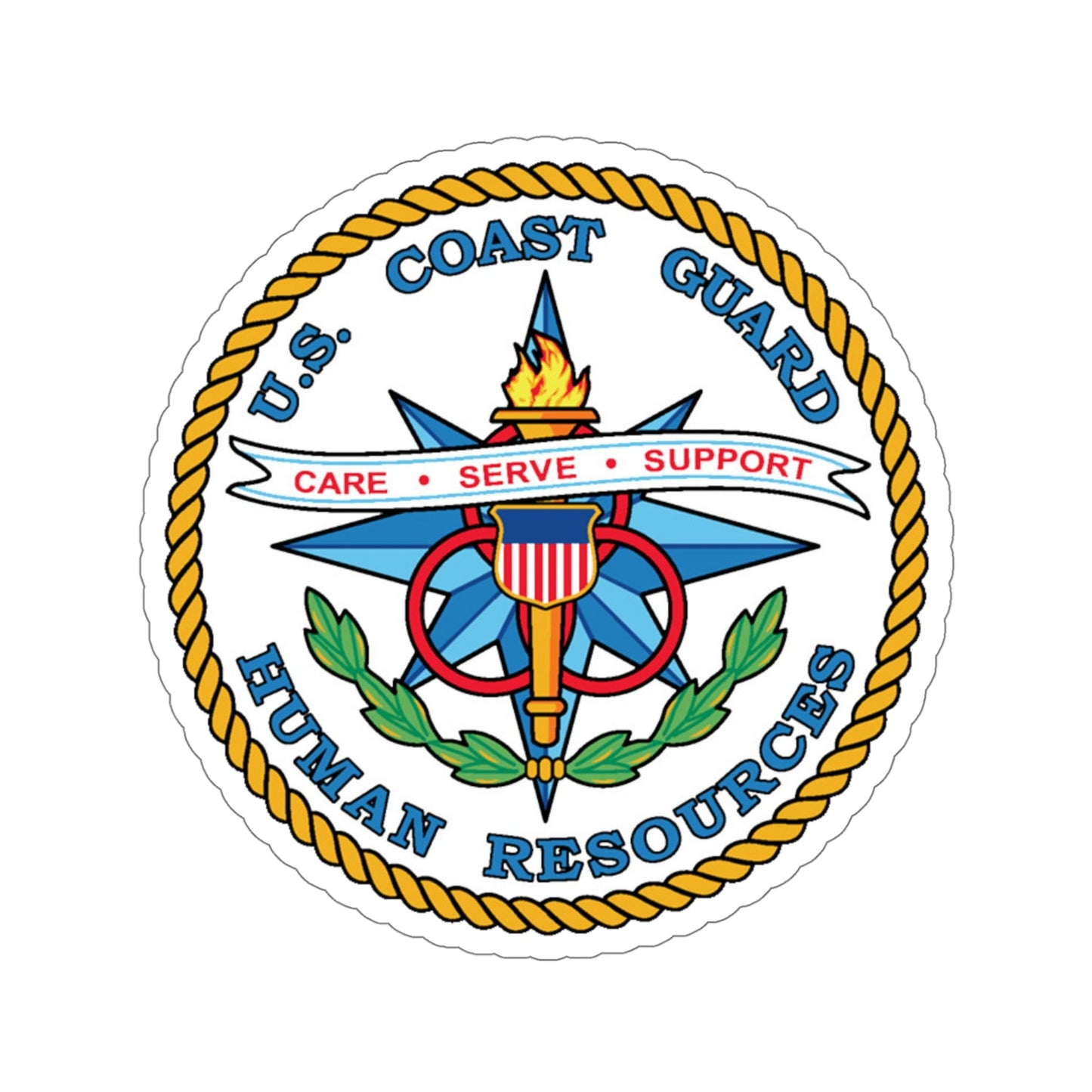 USCG Human Resources (U.S. Coast Guard) STICKER Vinyl Die-Cut Decal-5 Inch-The Sticker Space