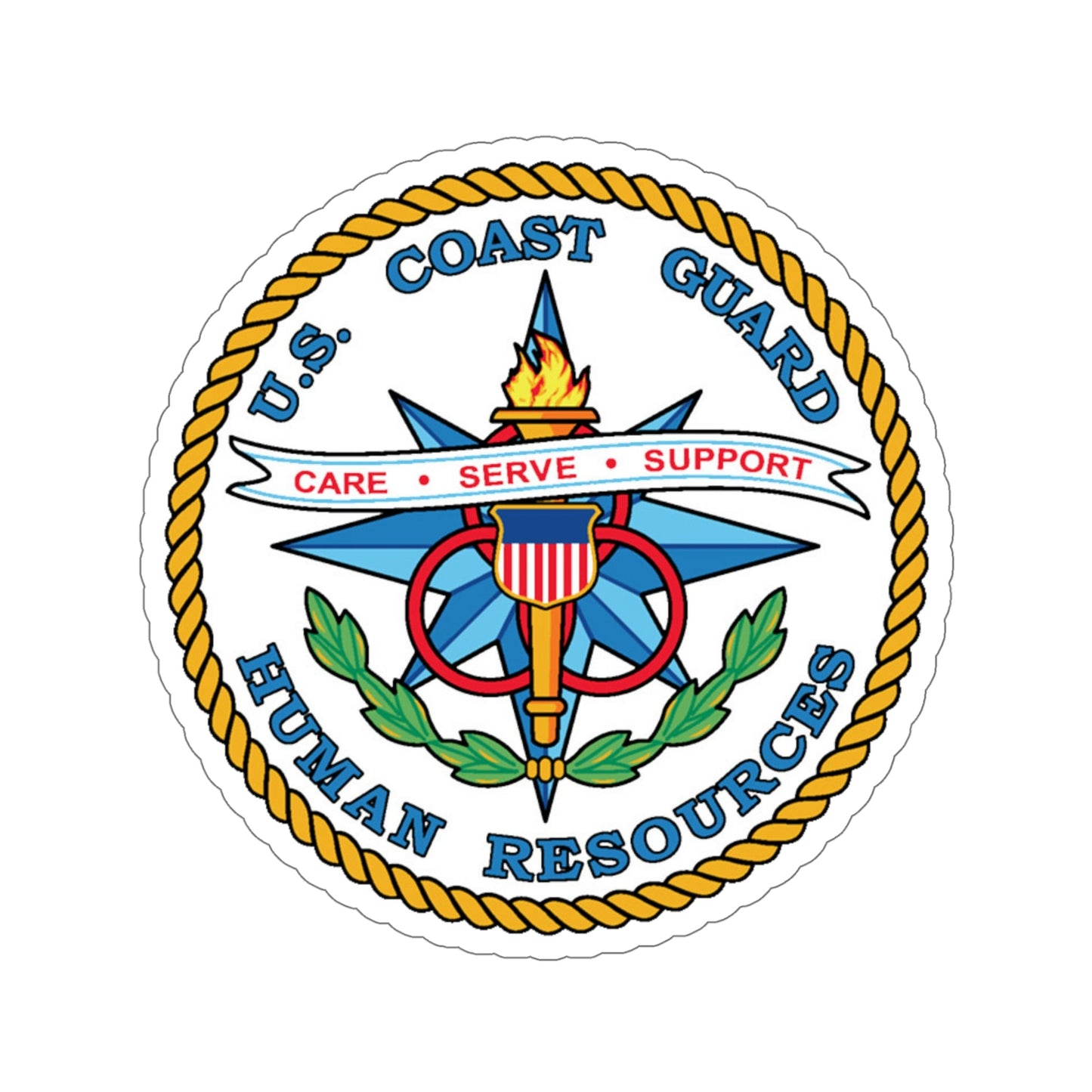 USCG Human Resources (U.S. Coast Guard) STICKER Vinyl Die-Cut Decal-6 Inch-The Sticker Space