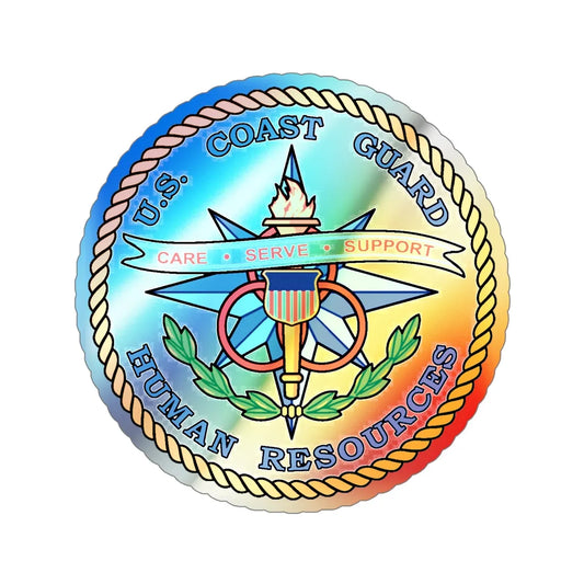 USCG Human Resources (U.S. Coast Guard) Holographic STICKER Die-Cut Vinyl Decal 6 Inch Holographic - The Sticker Space
