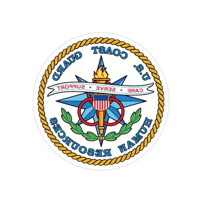 USCG Human Resources (U.S. Coast Guard) REVERSE PRINT Transparent Die-Cut STICKER - The Sticker Space