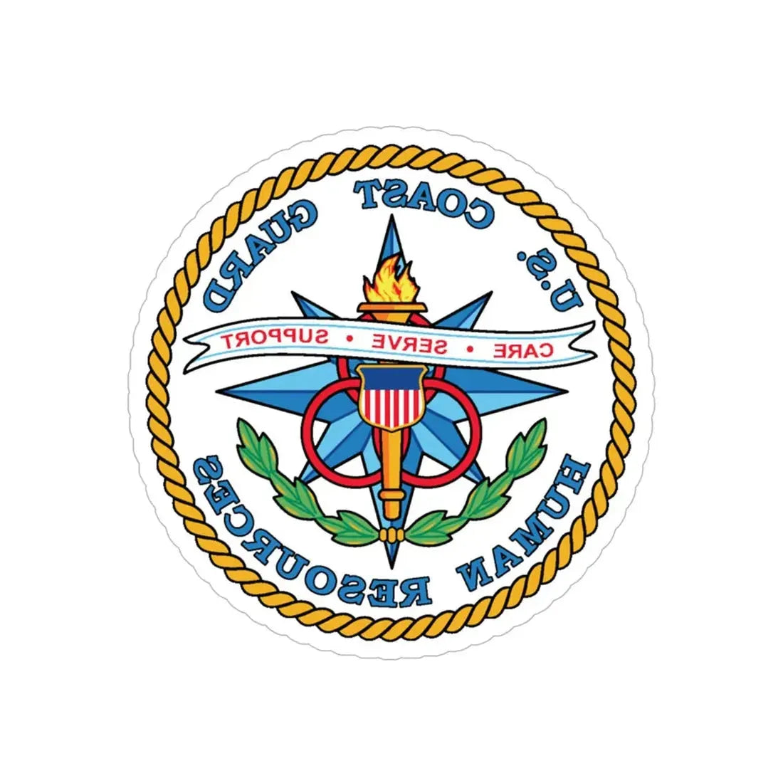 USCG Human Resources (U.S. Coast Guard) REVERSE PRINT Transparent Die-Cut STICKER - The Sticker Space