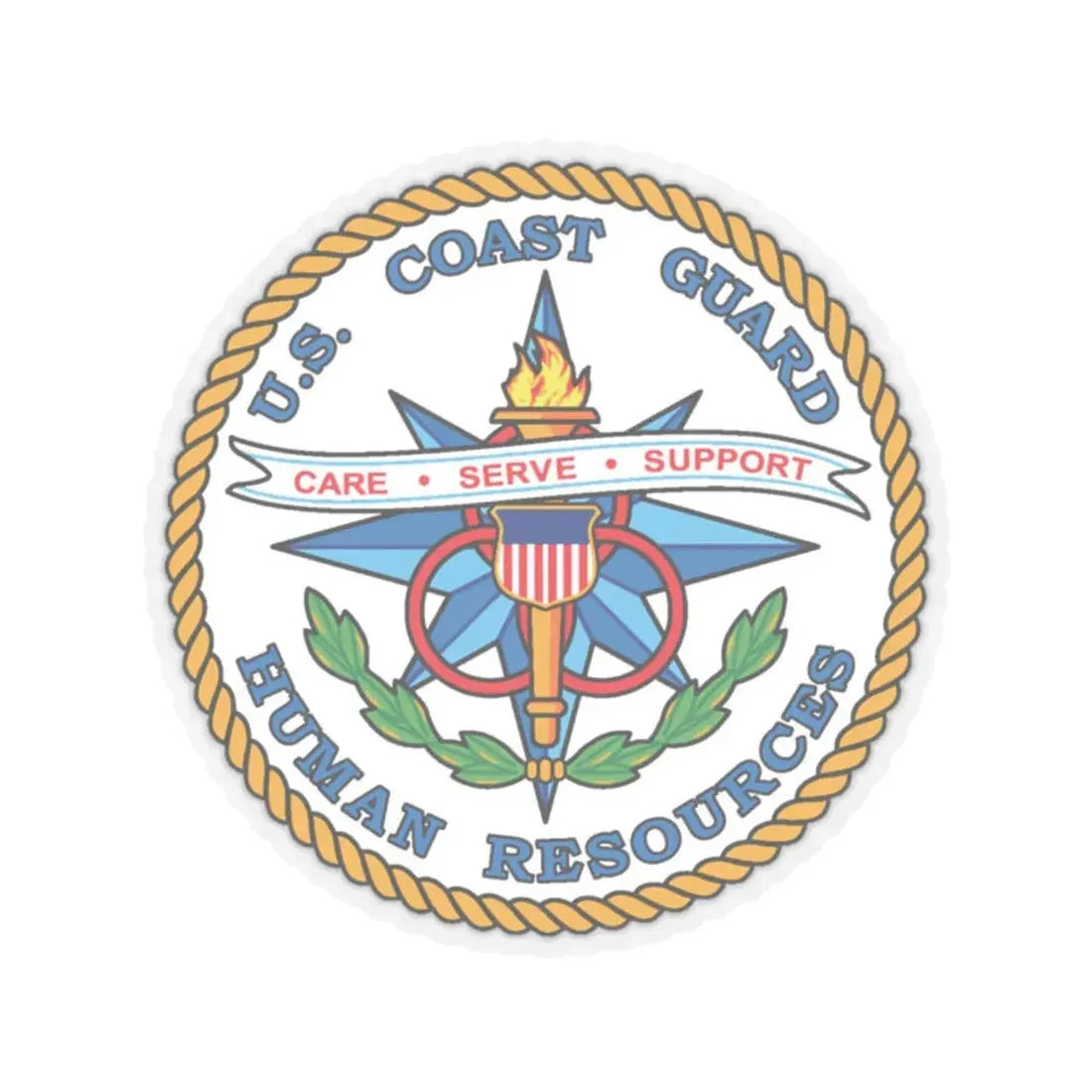 USCG Human Resources (U.S. Coast Guard) STICKER Vinyl Kiss-Cut Decal 2 Inch Transparent - The Sticker Space
