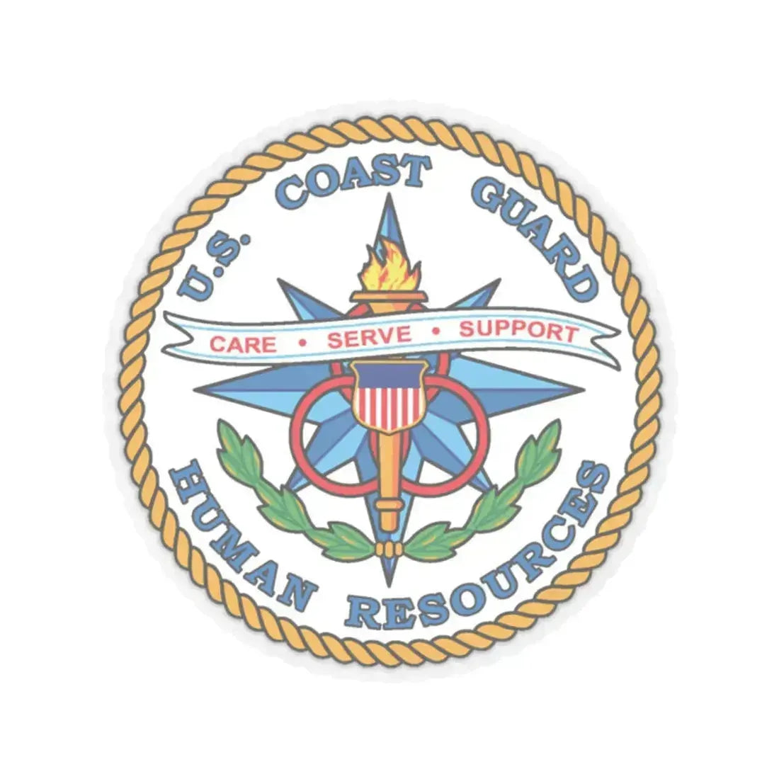 USCG Human Resources (U.S. Coast Guard) STICKER Vinyl Kiss-Cut Decal 2 Inch Transparent - The Sticker Space