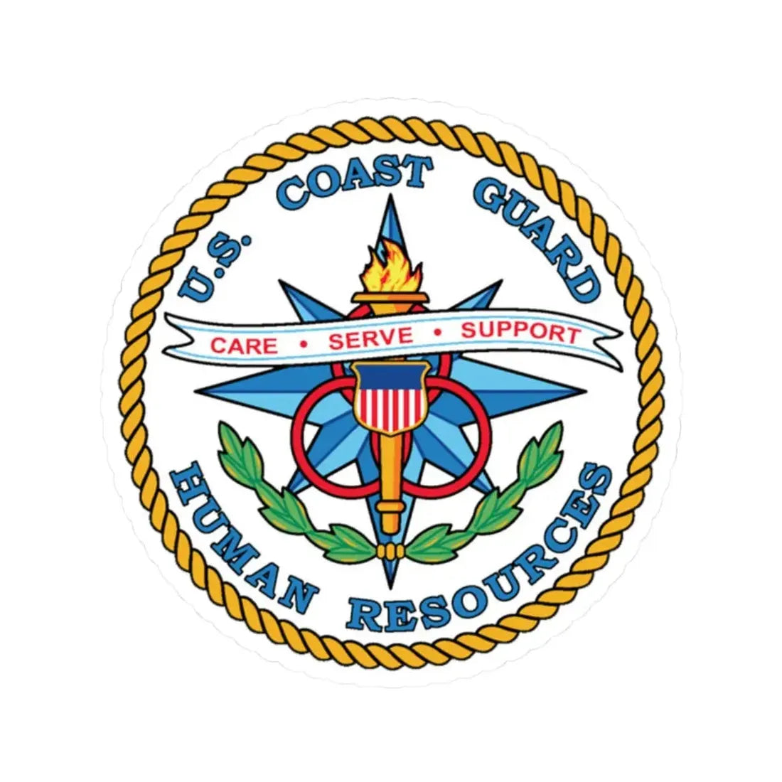 USCG Human Resources (U.S. Coast Guard) STICKER Vinyl Kiss-Cut Decal 2 Inch White - The Sticker Space