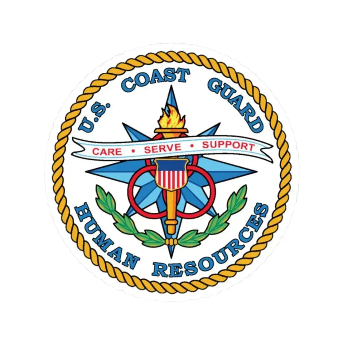 USCG Human Resources (U.S. Coast Guard) STICKER Vinyl Kiss-Cut Decal 2 Inch White - The Sticker Space