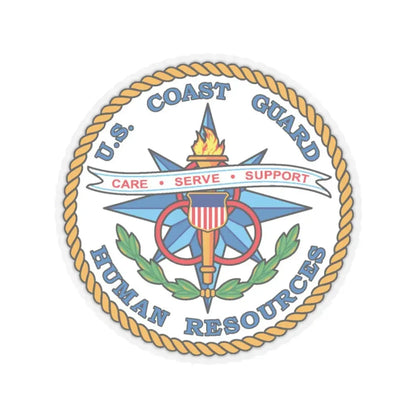 USCG Human Resources (U.S. Coast Guard) STICKER Vinyl Kiss-Cut Decal 3 Inch Transparent - The Sticker Space