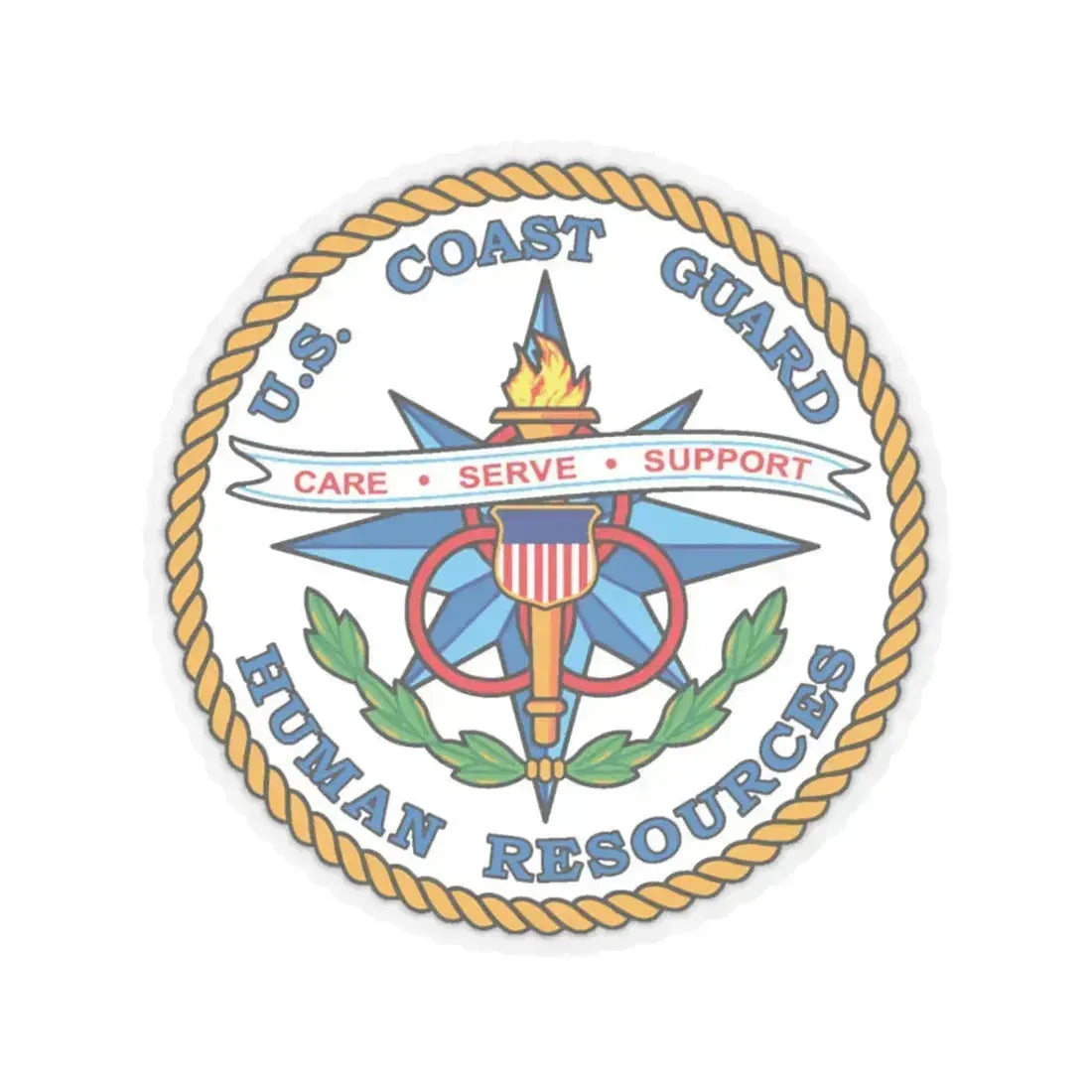 USCG Human Resources (U.S. Coast Guard) STICKER Vinyl Kiss-Cut Decal 3 Inch Transparent - The Sticker Space