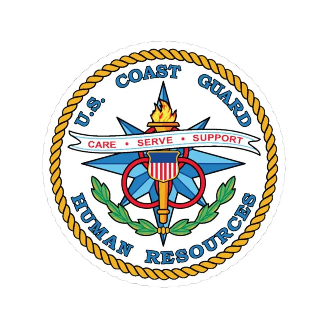 USCG Human Resources (U.S. Coast Guard) STICKER Vinyl Kiss-Cut Decal 3 Inch White - The Sticker Space