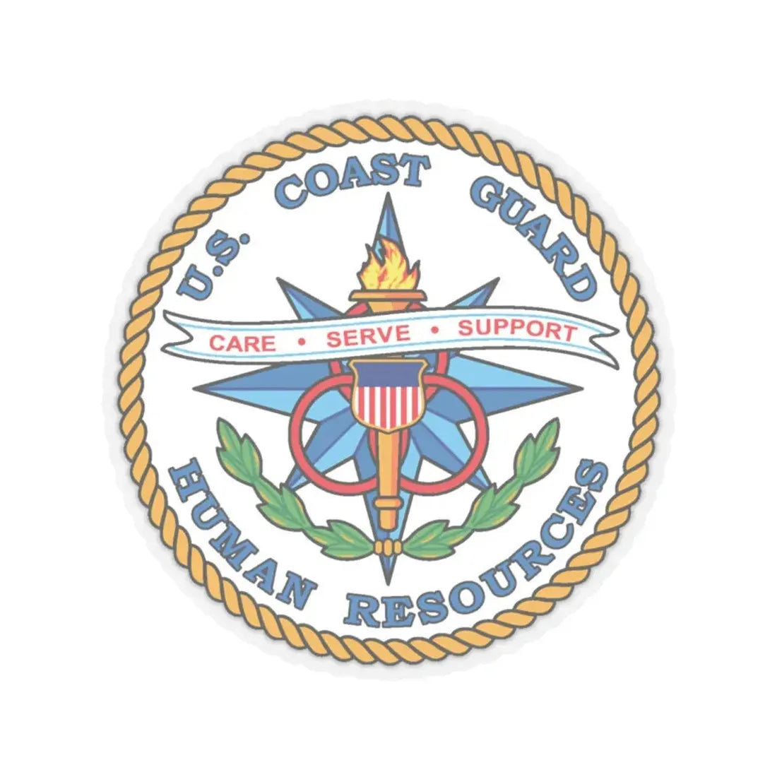 USCG Human Resources (U.S. Coast Guard) STICKER Vinyl Kiss-Cut Decal 4 Inch Transparent - The Sticker Space