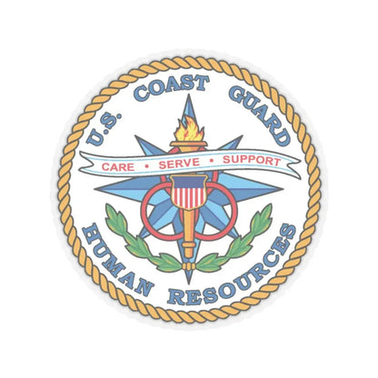 USCG Human Resources (U.S. Coast Guard) STICKER Vinyl Kiss-Cut Decal 4 Inch Transparent - The Sticker Space